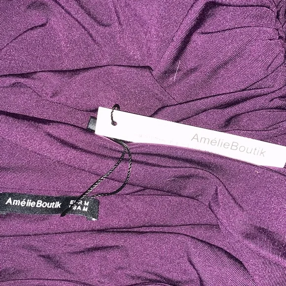 NWT AMELIE BOUTIK ONE SHOULDER RUCHED COCKTAIL DRESS - Picture 10 of 10